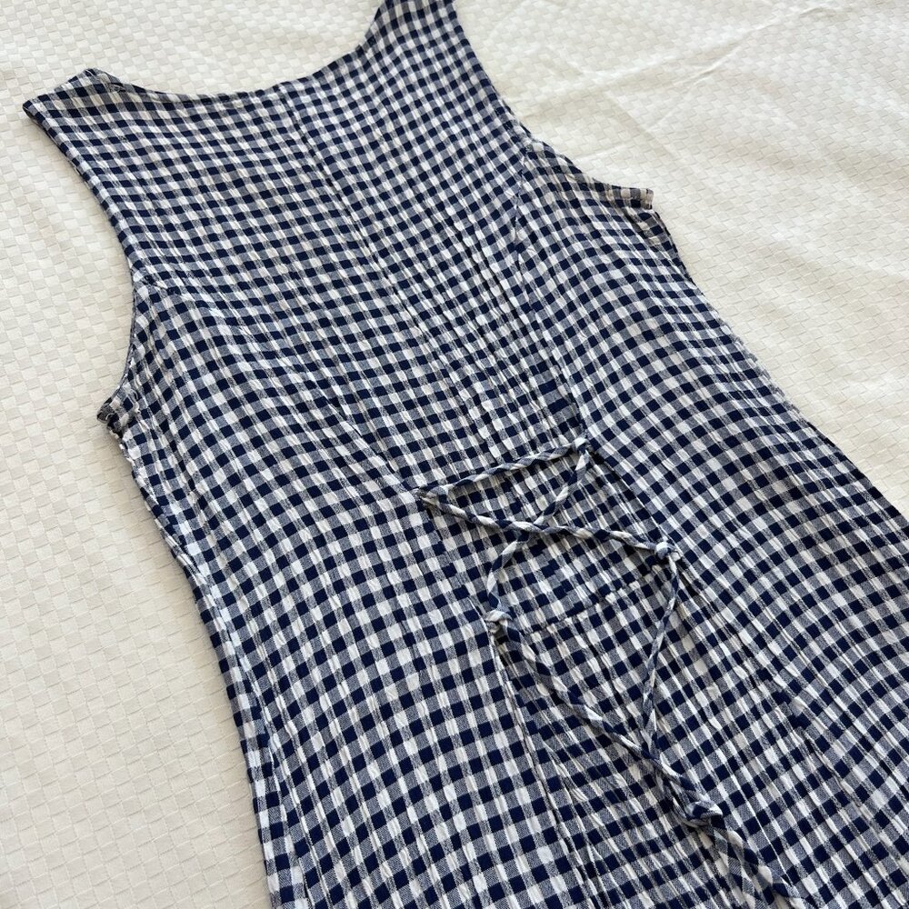 My Michelle | 90s Blue Gingham Long Dress, Size 4